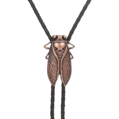 Gold Cicada Metal Neckline Rope Pendant Men's Western Denim