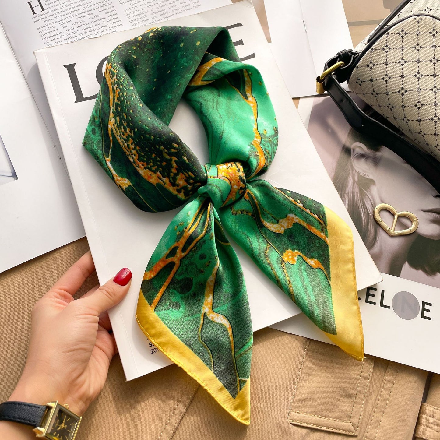 New 70 Korean Style Small Square Towel Silk Scarf For Women