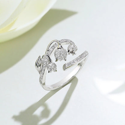 Rosebud Three-dimensional Open Ring Light Luxury Exquisite And Beautiful