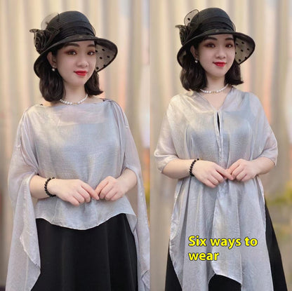 Solid Color Vacation Style Fashionable All-match Sunscreen Pullover Scarf Shawl