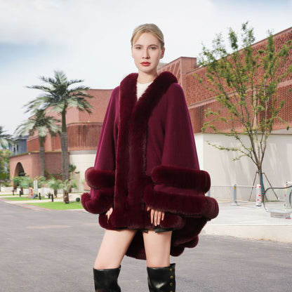 Plus Size Loose And Elegant Cloak All Match Dress Fur Shawl