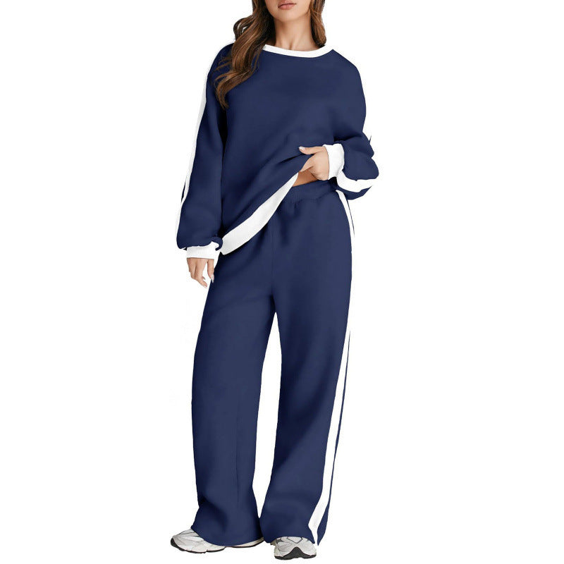Spring And Autumn Leisure Simple Graceful Color Matching Long Sleeve