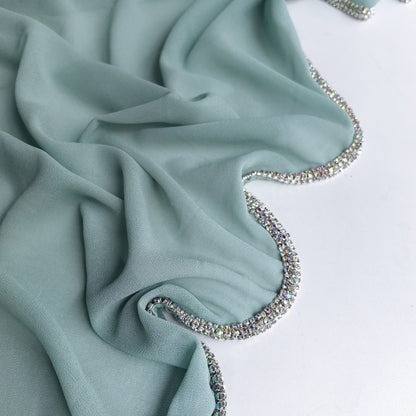 Light Diamond Chiffon Solid Color Women's Toe-covered Scarf