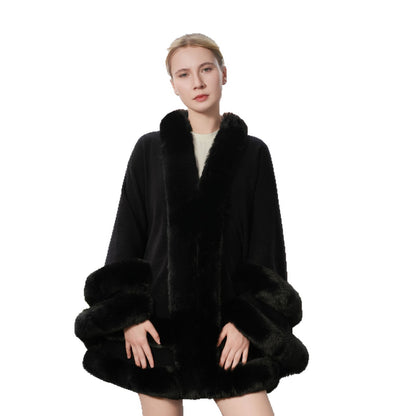 Plus Size Loose And Elegant Cloak All Match Dress Fur Shawl