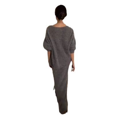 Women's Fashionable Knitted New Skirt Sweater Suit