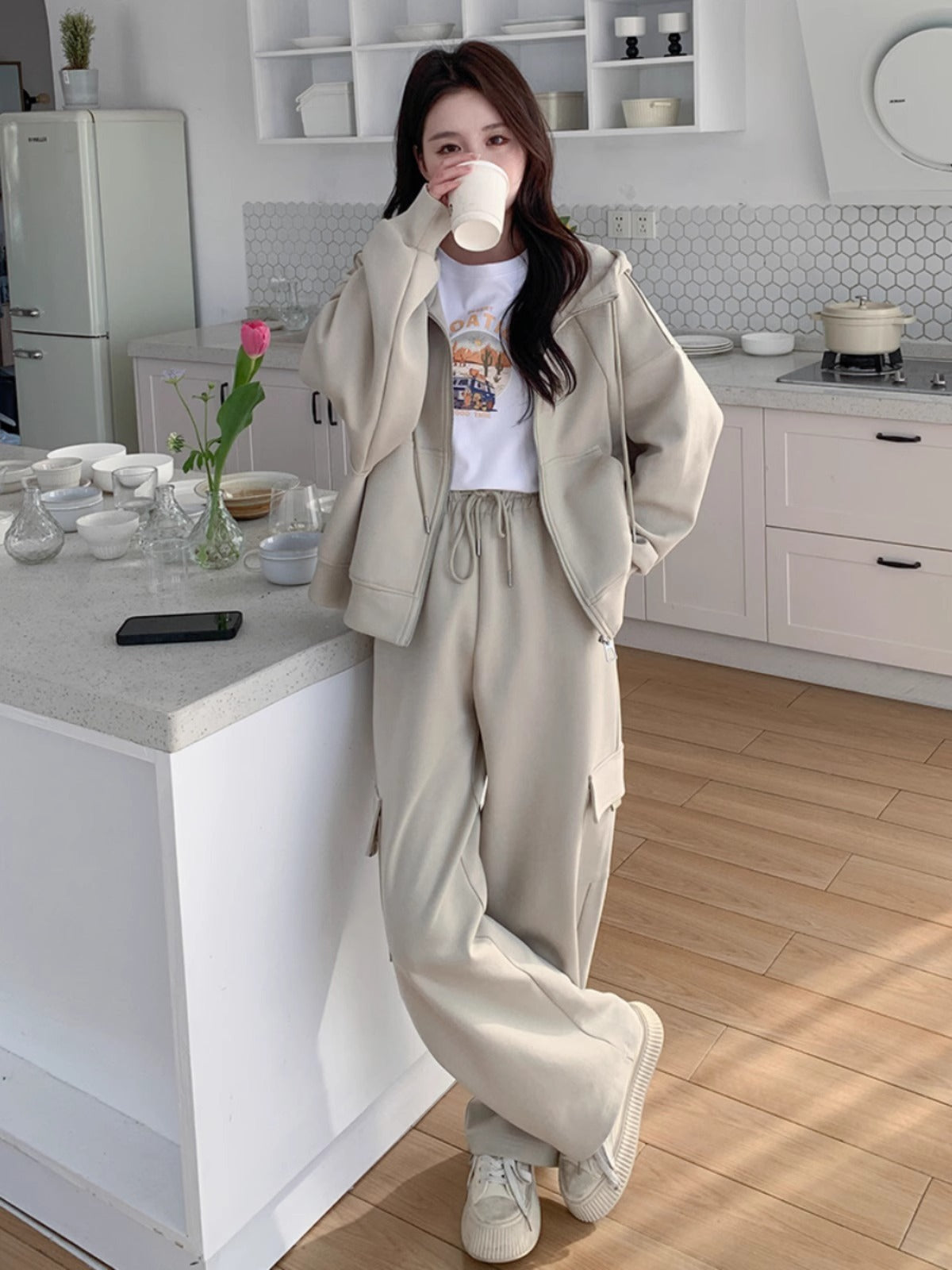 Sweatshirt And Sweatpants Two-piece Set Early Autumn A Complete Set