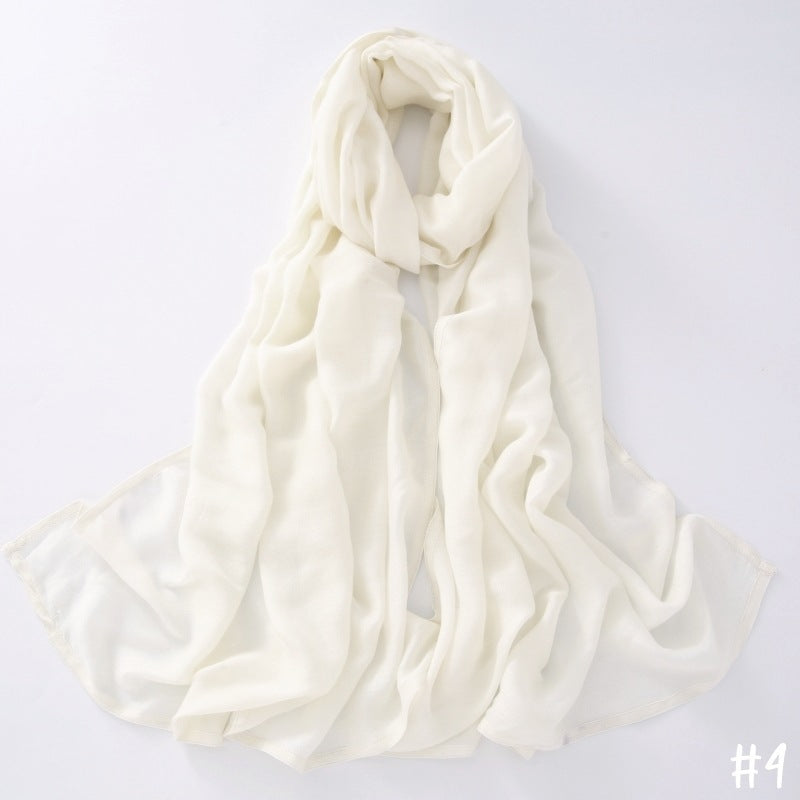 Breathable Shawl Modal Monochrome Malay Indonesian Cotton And Linen Solid Color Scarf Headcloth