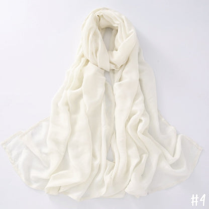 Breathable Shawl Modal Monochrome Malay Indonesian Cotton And Linen Solid Color Scarf Headcloth