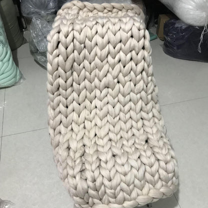 Hand Knitted Wool Blanket