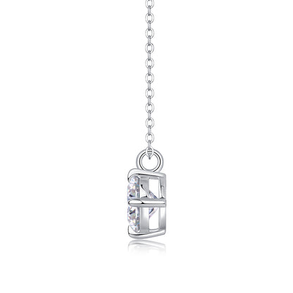 Round And Smooth - A Fashionable And Luxurious Diamond Jewelry Piece Set With 2-carat Moissan Diamonds, S925 Sterling Silver And Platinum-plated Pendant