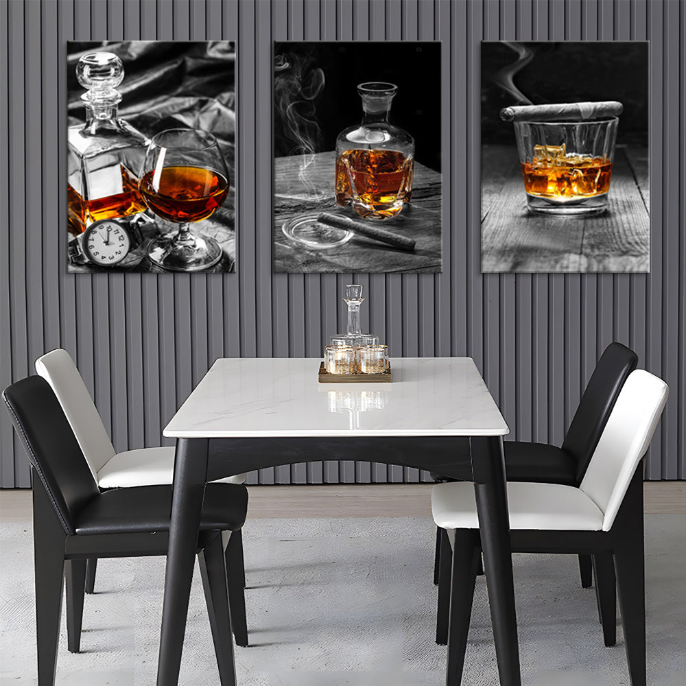 Vodka Wine Glass Still Life Triple Oil Painting Living Room Background Pendant