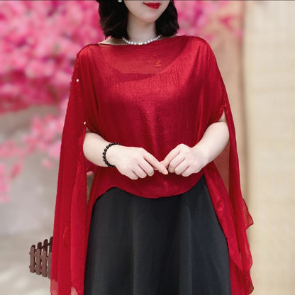 Solid Color Vacation Style Fashionable All-match Sunscreen Pullover Scarf Shawl