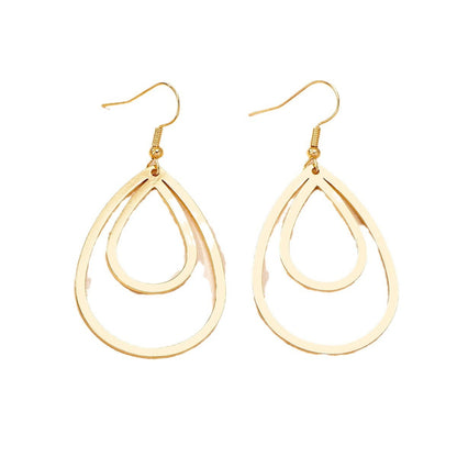 Fashion Simple Drop-shaped Hollow Earrings