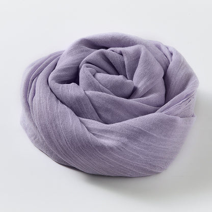 Artistic Sunscreen Solid Color Cotton And Linen Scarf