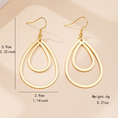 Fashion Simple Drop-shaped Hollow Earrings