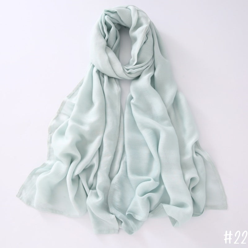 Breathable Shawl Modal Monochrome Malay Indonesian Cotton And Linen Solid Color Scarf Headcloth