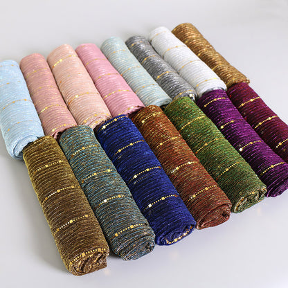New Women's Lamp Wick Silk Sequined Scarf