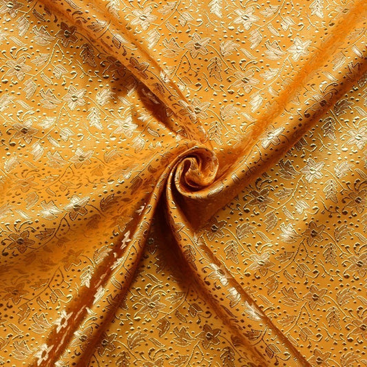 Green Gold Thread Pentagram Jacquard Fabric