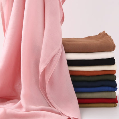 Breathable Shawl Modal Monochrome Malay Indonesian Cotton And Linen Solid Color Scarf Headcloth