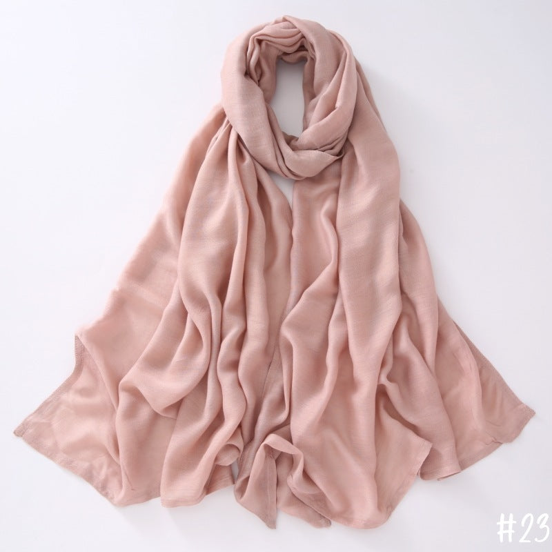 Breathable Shawl Modal Monochrome Malay Indonesian Cotton And Linen Solid Color Scarf Headcloth
