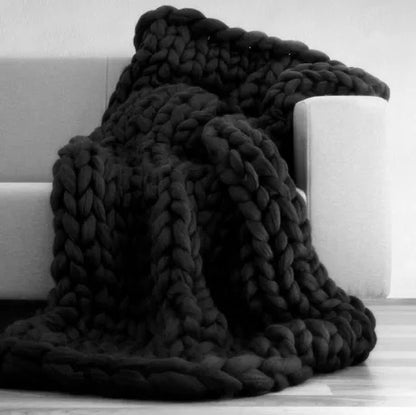 Hand Knitted Wool Blanket
