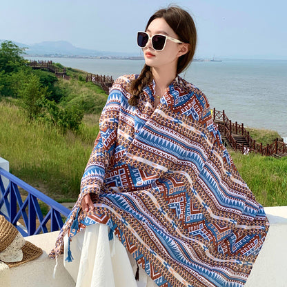 Women's Outer Scarf For Traveling In Western Sichuan Grassland