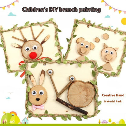 Arbor Day DIY Natural Branches Handmade Wooden Art Wood Painting