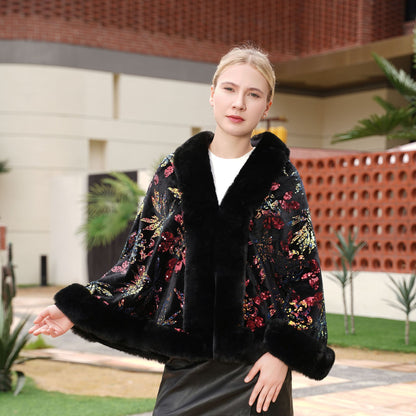 Black Wedding Elegant Sequined Air-conditioned Room Knitted Shawl