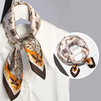 Black And White Striped Small Square Towel Silk Scarf Women's Headscarf Spring And Autumn