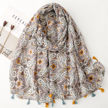 Creative Chinese Style Cotton And Linen Scarf