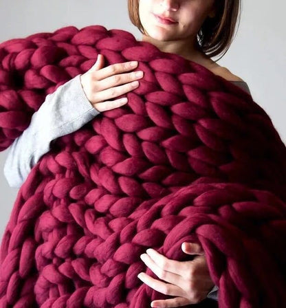 Hand Knitted Wool Blanket