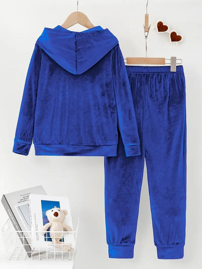 Plush Pajamas Hooded Sweater Trousers Two-piece Suit