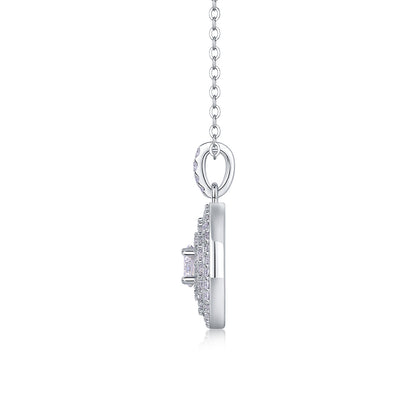 White Dune - A Fashionable And Luxurious Diamond Jewelry Pendant Set With Moissanite S925 Sterling Silver And Platinum Plating