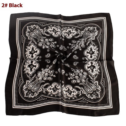 Vintage Paisley Flower Satin Plain Scarf