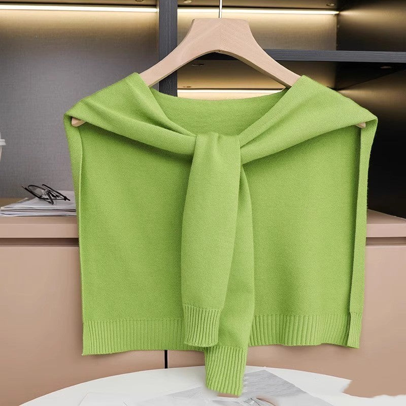 Shoulder Pad Waistcoat Wool Scarf