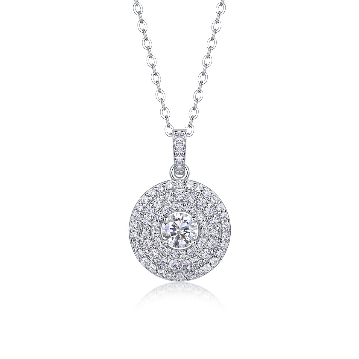 White Dune - A Fashionable And Luxurious Diamond Jewelry Pendant Set With Moissanite S925 Sterling Silver And Platinum Plating