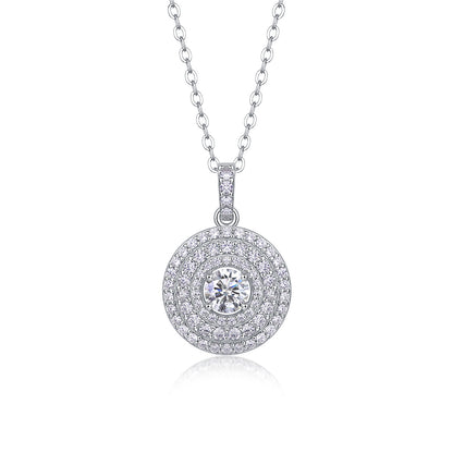 White Dune - A Fashionable And Luxurious Diamond Jewelry Pendant Set With Moissanite S925 Sterling Silver And Platinum Plating