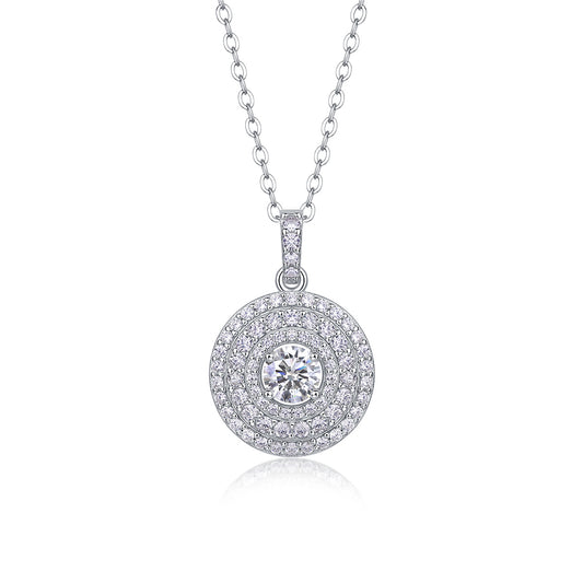 White Dune - A Fashionable And Luxurious Diamond Jewelry Pendant Set With Moissanite S925 Sterling Silver And Platinum Plating