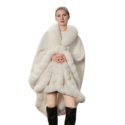 Temperament Pure Color Shawl Cape Oversized Knit Warm Cardigan