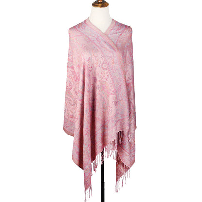 European And American Popular Ethnic Style Cashew Pattern Jacquard Tassel Scarf For Women