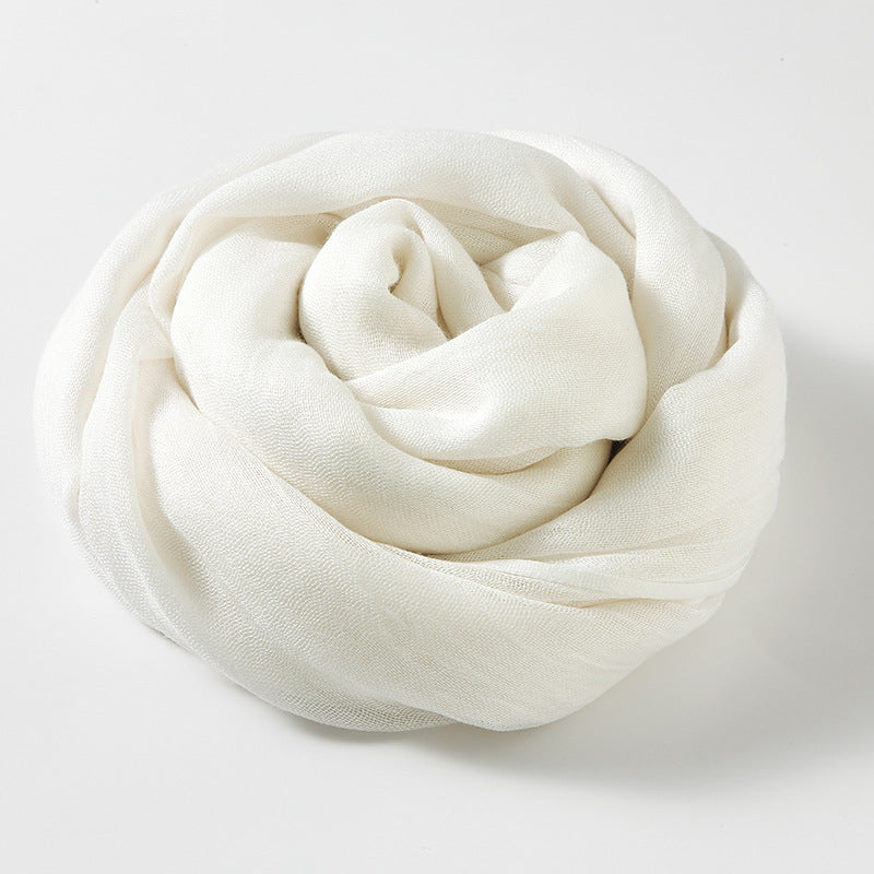 Artistic Sunscreen Solid Color Cotton And Linen Scarf