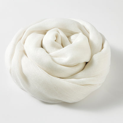 Artistic Sunscreen Solid Color Cotton And Linen Scarf