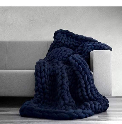 Hand Knitted Wool Blanket