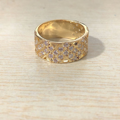 Men's And Women's Inlaid Zircon Ring