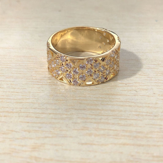 Men's And Women's Inlaid Zircon Ring