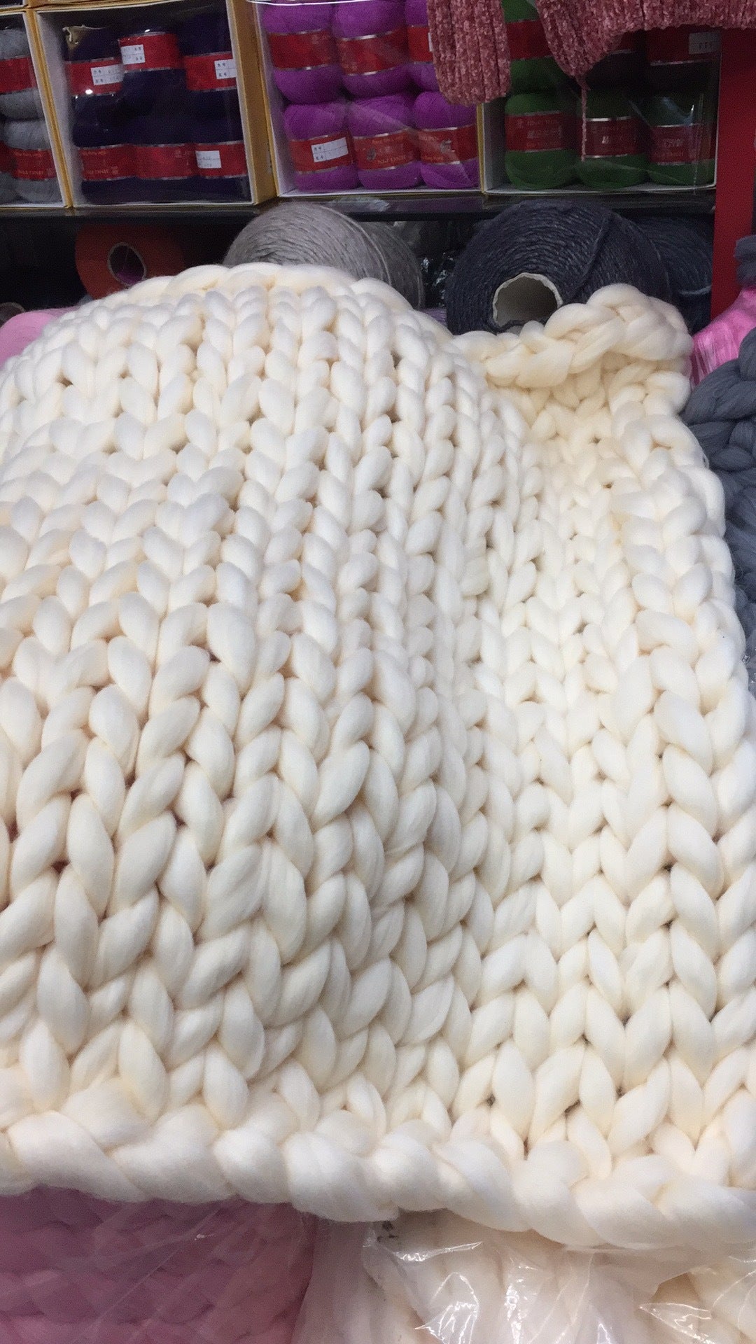 Hand Knitted Wool Blanket