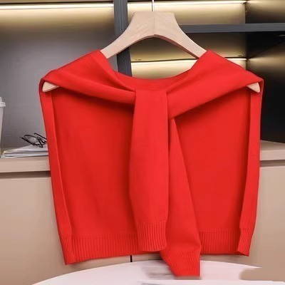 Shoulder Pad Waistcoat Wool Scarf