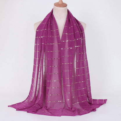 New Women's Lamp Wick Silk Sequined Scarf