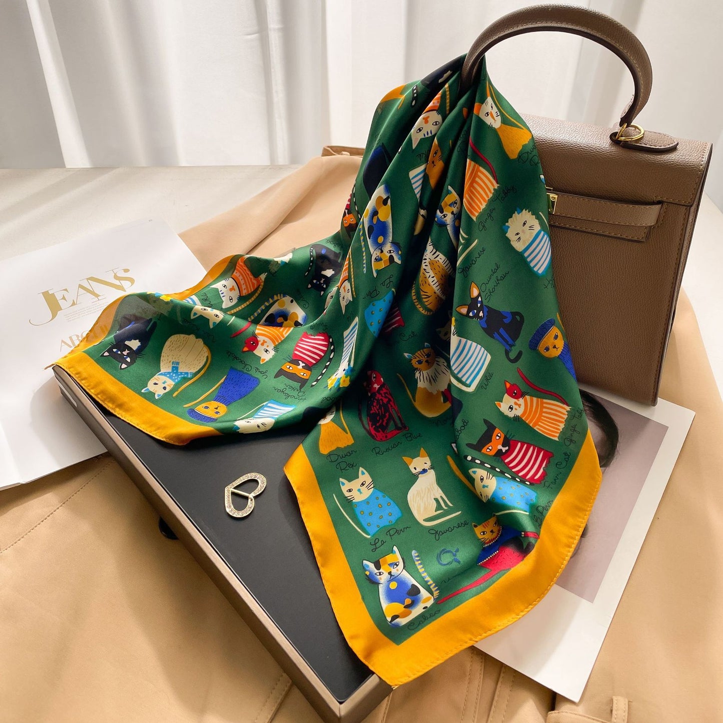 New 70 Korean Style Small Square Towel Silk Scarf For Women
