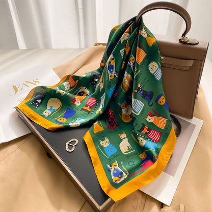 New 70 Korean Style Small Square Towel Silk Scarf For Women